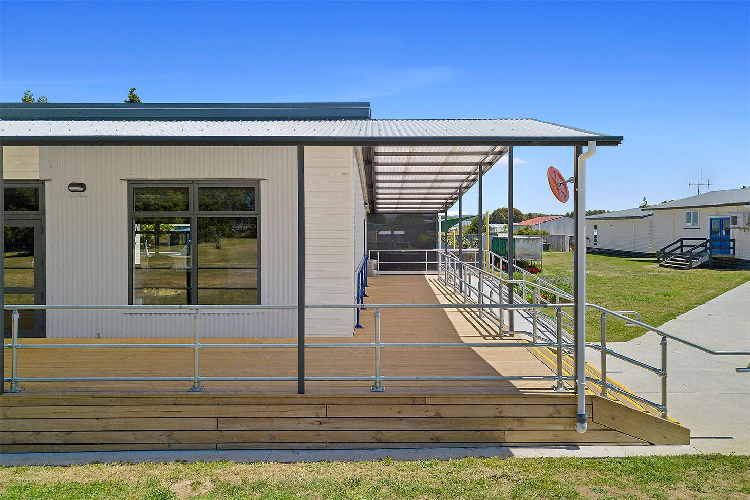 covered classroom deck and veranda